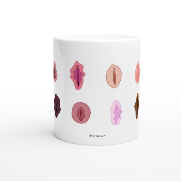 Ceramic Mug, Body positive vulvas of every shape and color! Best gift for you & your bestie