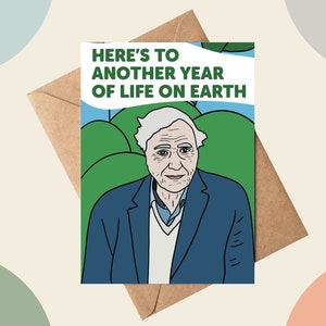 Cartão de aniversário engraçado de David Attenborough - Cartão David Attenborough Life on Earth, cartão de aniversário engraçado cartão exclusivo de David Attenborough