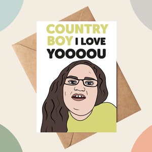 Cartão Country Boy I Love You Vine para Dia dos Namorados, Aniversário, Aniversários - cartão engraçado de dia dos namorados, cartão de aniversário engraçado, aniversário engraçado