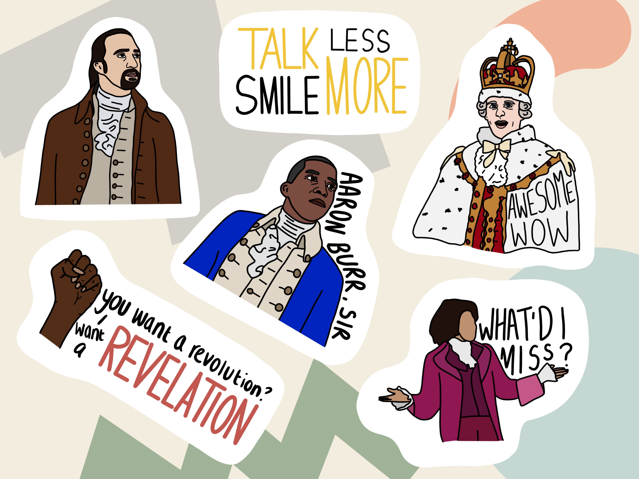 Hamilton the Musical Sticker Pack Decal Stickers for Laptop | Etsy