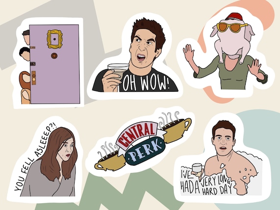 Friends Sticker Pack, Ross Rachael Chandler Monica Phoebe Joey