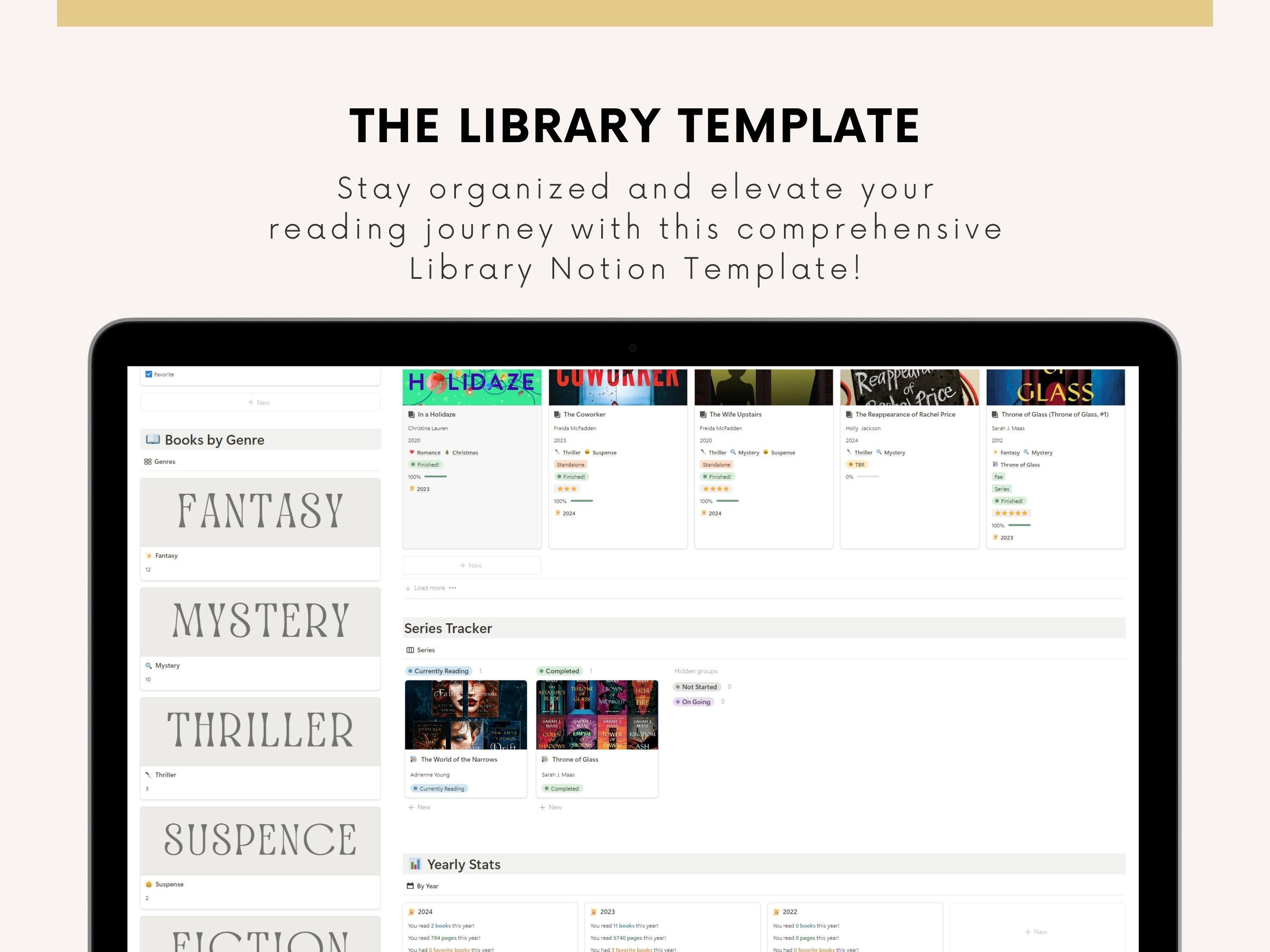 Aesthetic Library Notion Template | Book Tracker, Reading Log, Quote ...