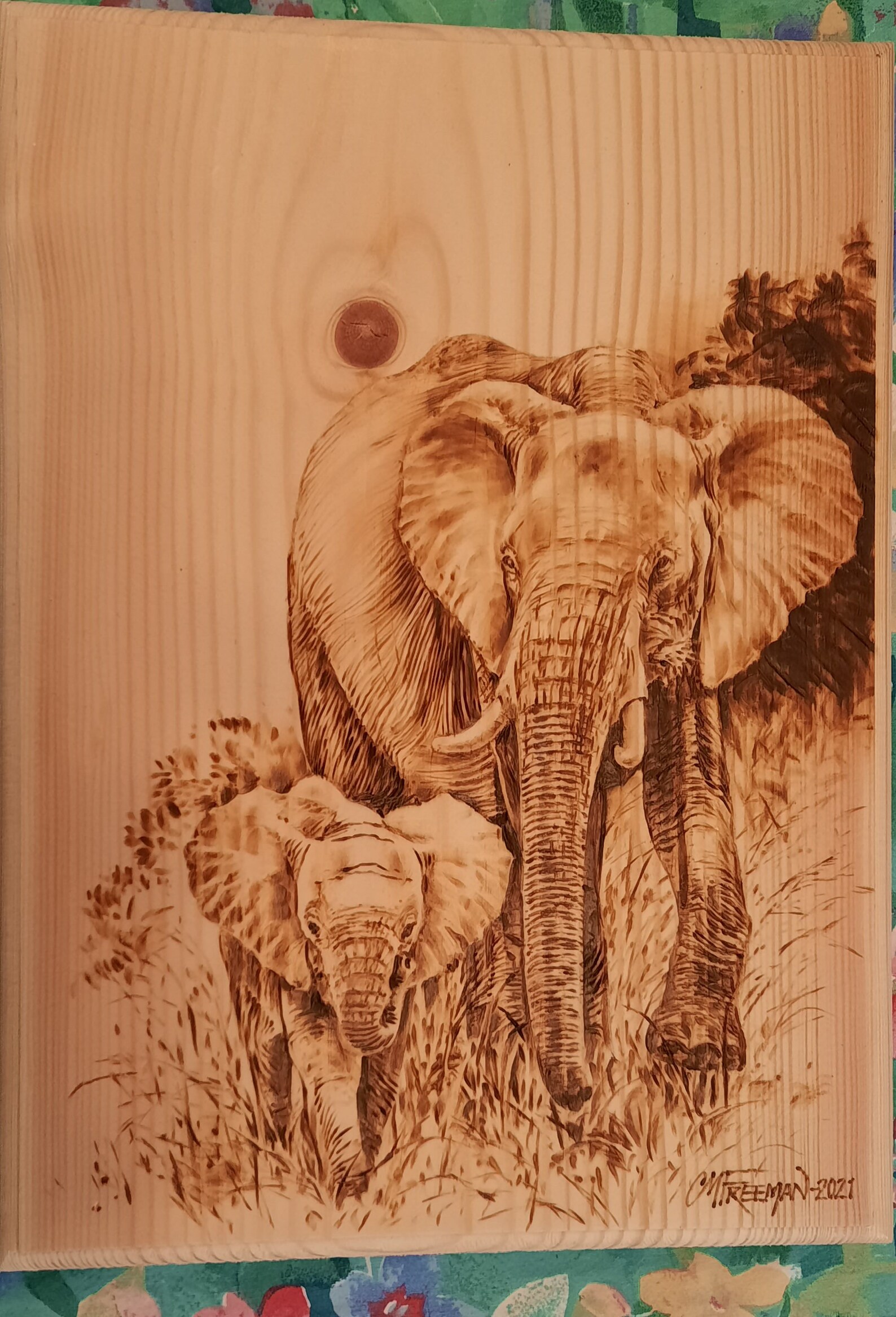 Mother & Child - Pyrography Art - Etsy UK