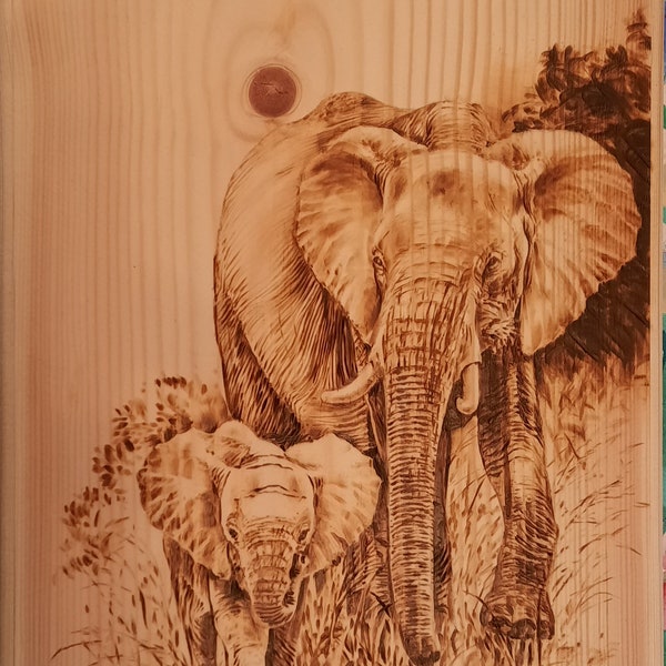 Mother & Child - Pyrography art