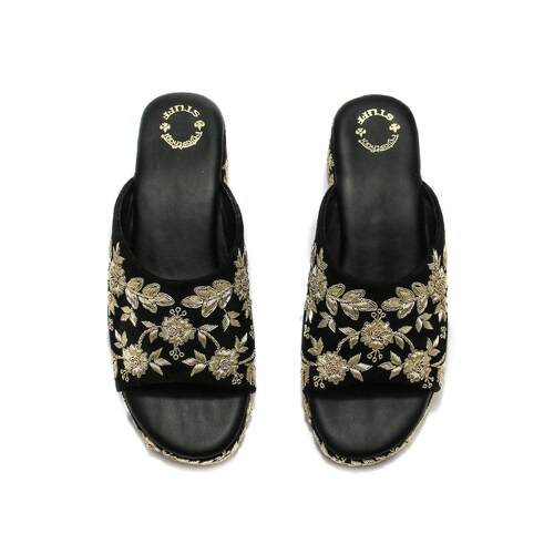 Black Weeding Wear Wedges, shops Bridal Wear Wedges / Bridal Footwear / Black Sandal for women / Gift for her / Women's shoes / Bridal gift