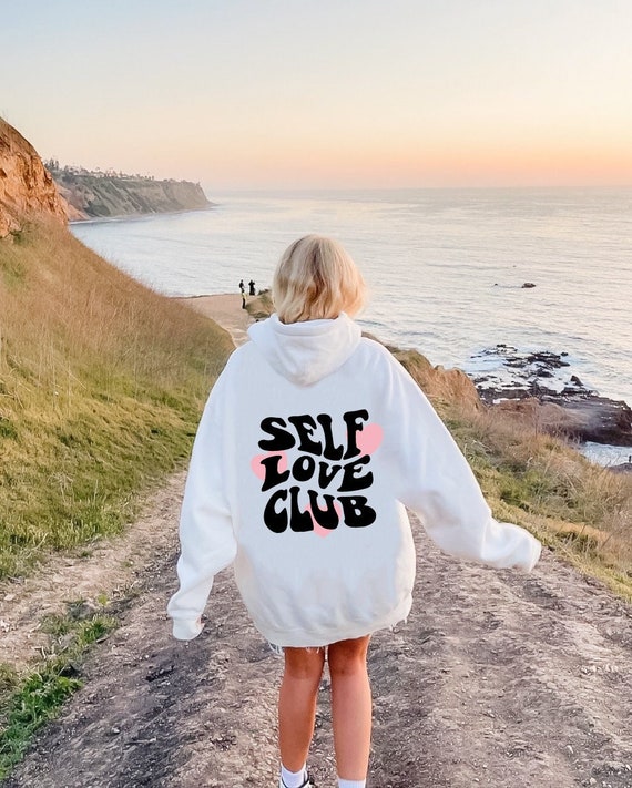 Self Love Club Sweatshirt Beach Sweatshirt Quote Minimalist - Etsy