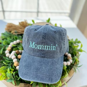 Mama Hat, Custom Mom Hat,  Custom Text Embroidered Hat, Pregnancy Announcement Hat, Pigment dyed Vintage Style Caps, Classic Dad Cap
