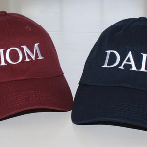 Mom & Dad Hats, Pregnancy Announcement, Baseball Cap, Low Profile, Unstructured Baseball Cap, Baby Announcement, Mom And Dad To Be