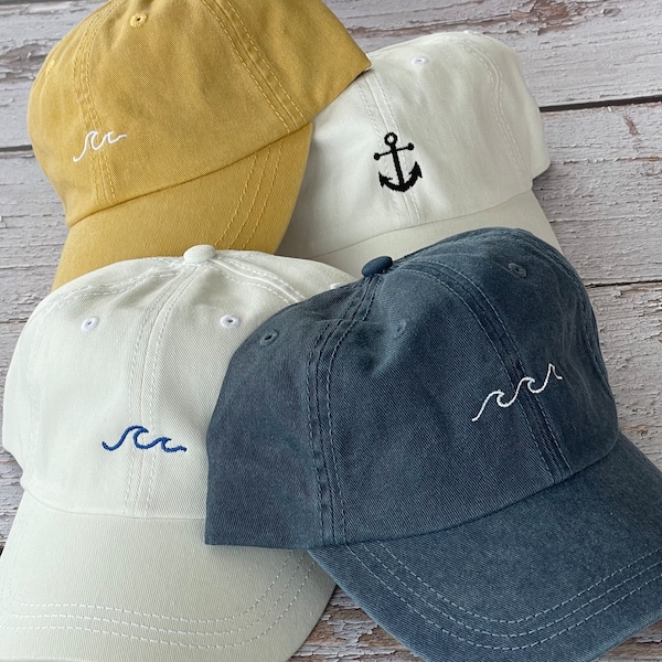 Anchor Baseball Caps, Beach Hat, Custom Ball Caps, Bachelor-Bachelorette Party Hats, Lake Hats, Custom Embroidery
