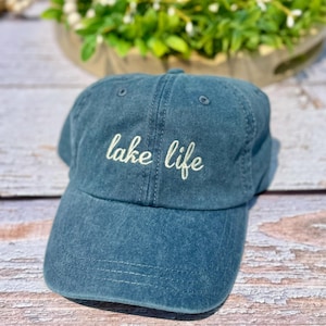 Embroidered Lake Life Hat, Distressed Bachelorette Party Cap,Unstructured-Low Profile, Classic Dad Hat 100 % Cotton Vintage Style Party Hats Bild 19