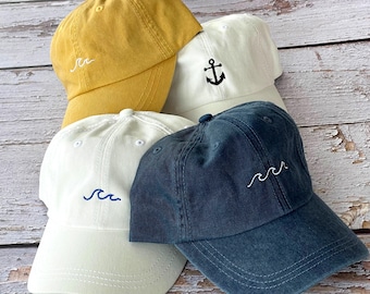 Anchor Baseball Caps, Beach Hat, Custom Ball Caps, Bachelor-Bachelorette Party Hats, Lake Hats,
