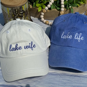 Embroidered Lake Life Hat, Distressed Bachelorette Party Cap,Unstructured-Low Profile, Classic Dad Hat 100 % Cotton Vintage Style Party Hats Bild 16