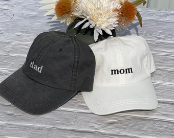 Gorras para mamá y papá, gorra para anunciar el embarazo, juego de 2 gorras para revelar el género, gorras de béisbol teñidas con pigmentos, gorras unisex, gorra clásica para papá