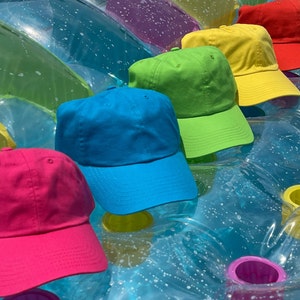 Neon Baseball Cap, Neon Classic Dad Hat, Bachelorette Party Hats, Beach Hat, Lake Hat, Summer Hat, image 10