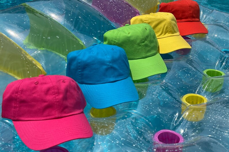 Neon Baseball Cap, Neon Classic Dad Hat, Bachelorette Party Hats, Beach Hat, Lake Hat, Summer Hat, image 10
