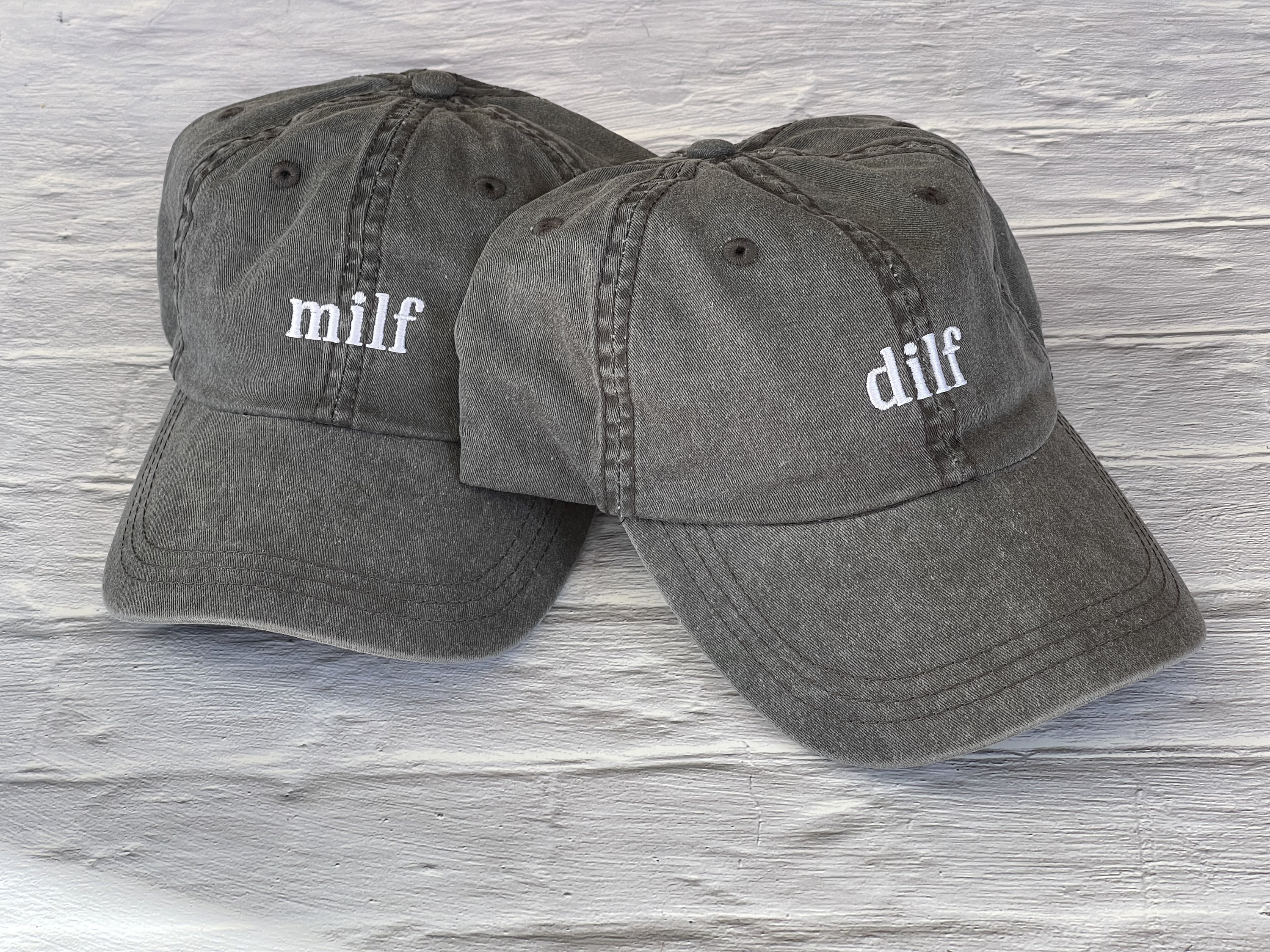 Trendy Apparel Shop 'Milf' Embroidered Dad Hat - Soft Cotton Low Profile Baseball Cap, Unstructured, One Size - View #7