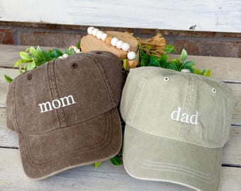 Pregnancy Announcement Hats, Mom and Dad Hat Set Custom Embroidered Hats, Mom and Dad Baseball hats, New Dad Hat, Baby Shower Gift