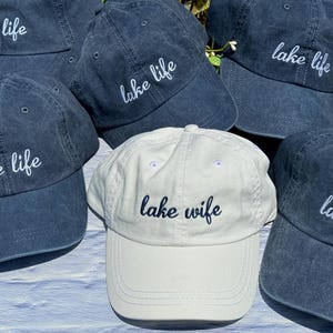 Embroidered Lake Life Hat, Distressed Bachelorette Party Cap,Unstructured-Low Profile, Classic Dad Hat 100 % Cotton Vintage Style Party Hats Bild 18