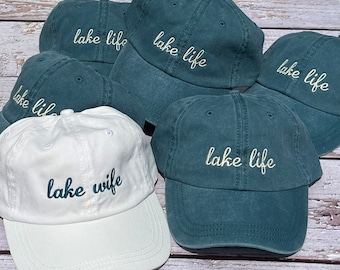 Lake Life Hat, Lake Wife, Embroidered Hat, Bachelorette Hat, Summer Hat, Lake Hat,