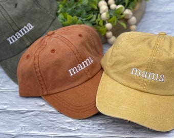 Custom Text Classic Dad Cap, Mama Hat, Dad Baseball Cap, Pregnancy Announcement Hat, Pigment dyed Vintage Style Caps