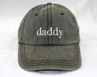 Custom Dad Hat, Daddy Hat, Dad Baseball Cap, Mama Hat, Pregnancy Announcement Hat, Pigment dyed Vintage Style Caps, Classic Dad Cap