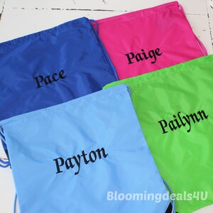 Personalized  Drawstring Bag, Custom Embroidered School Cinch Sack, Gym Bag,  Monogrammed Gift