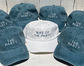 Gorras de béisbol de despedida de soltera, esposa de la fiesta, sombreros de fiesta, sombreros de vibraciones borrachas de esposa, vibraciones de fiesta, sombrero personalizado