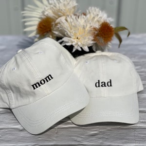 Mom and Dad Hats, Pregnancy Announcement Hat, Gender Reveal Hats, Pigment Dyed Baseball Caps, Unisex Hats, Classic Dad Cap