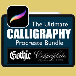 Procreate Calligraphy Brush Kit | Copperplate, Gothic, Brush Lettering, Spencerian Script for Digital Handwriting & Art