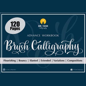Quaderno di lavoro Advanced Brush Lettering, Esercizi di calligrafia Procreate, Foglio di lavoro di lettering a mano Procreate, Stampa di calligrafia moderna e Procreate