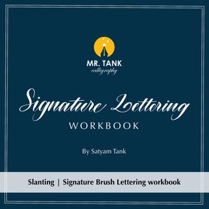 Slanted Brush Calligraphy Practice Sheets: Signature Lettering Workbook (PDF & Procreate)