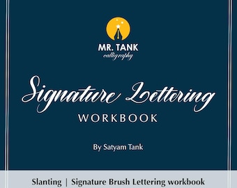 Slanted Brush Calligraphy Practice Sheets: Signature Lettering Workbook (PDF & Procreate)