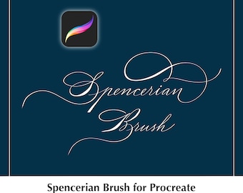 Spencerian calligraphy brush for procreate, Digital Spencerian style lettering brush for iPad.