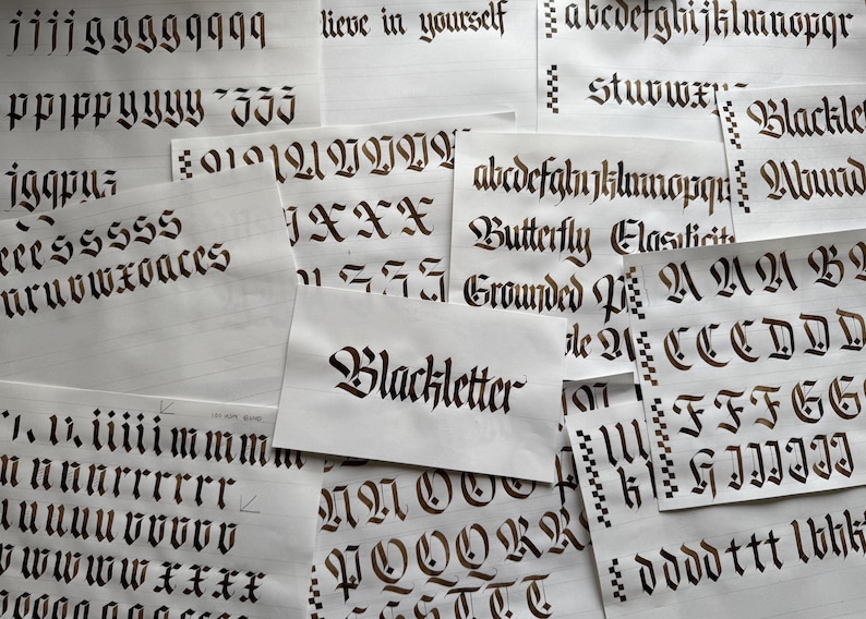 Black Letter Script Worksheet.pdf Gothic Blackletter Calligraphy Course: Video Tutorials & Workbook (PDF ...