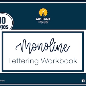 Monoline Lettering Guide Lettering Workbook Calligraphy Workbook