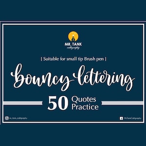Bouncy Lettering Practice Book: 50 Quote Workbook (Printable / Procreate)