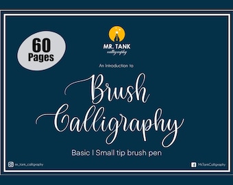 Hojas de práctica de caligrafía con pincel: Libro de ejercicios para principiantes (PDF y Procreate)