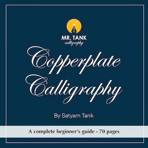 Caderno de exercícios de caligrafia Copperplate, Um guia completo para iniciantes. Caderno de exercícios de caligrafia com caneta pontiaguda, Prática de caligrafia, impressão e procriação.