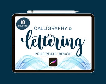 Procreate Lettering Brushes: 10 Calligraphy Brush Set (Digital Download)
