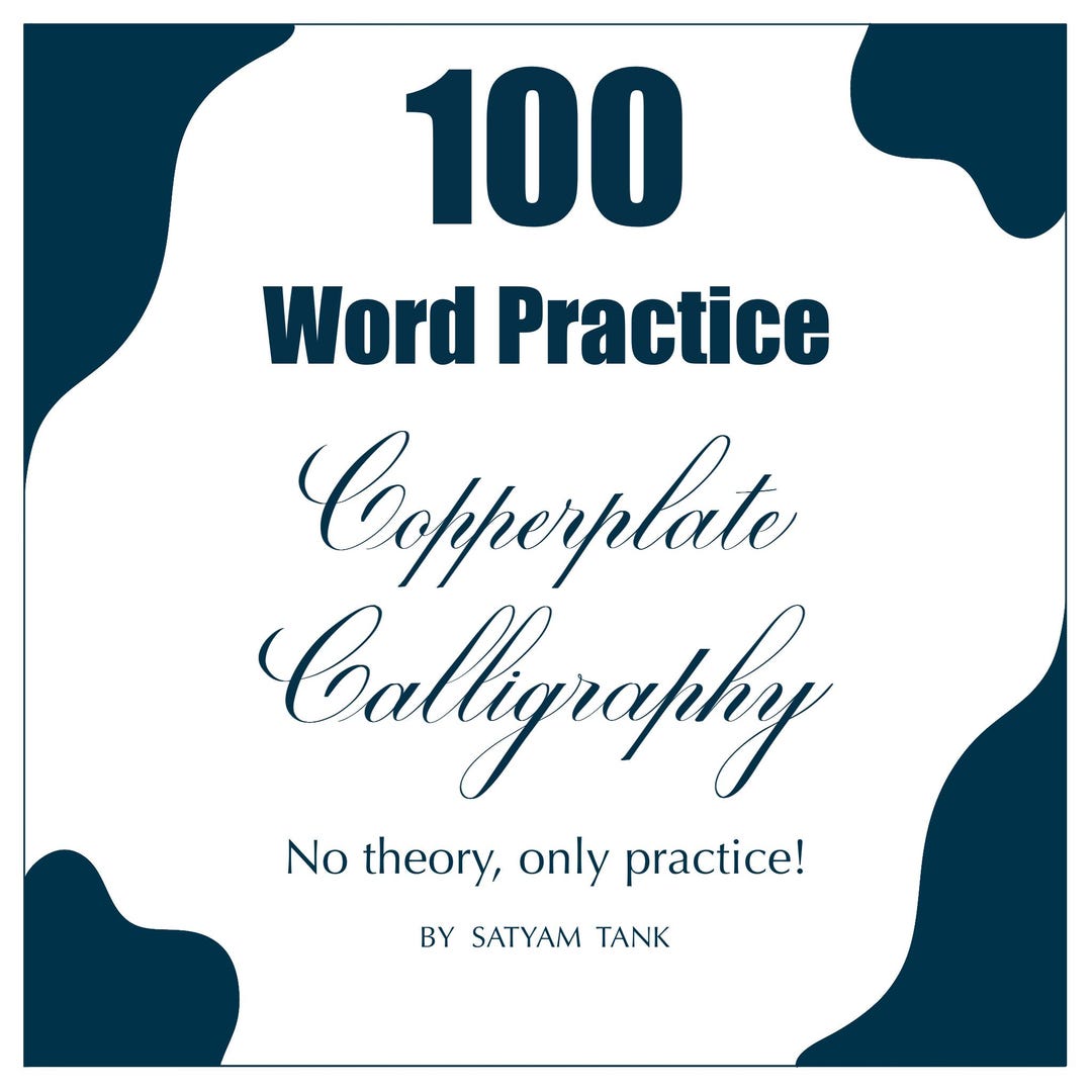 Copperplate Calligraphy Practice: 100 Words for Pointed Pen (printable ...