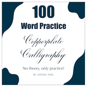 Exercices de calligraphie sur cuivre, 100 mots pour s'exercer à la calligraphie au stylo pointu ou à la plume, adapté à l'impression et à la procréation