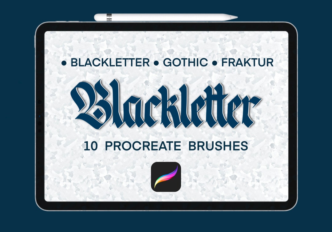 Gothic Procreate Brush, Blackletter/fraktur Procreate Brushes, Broad
