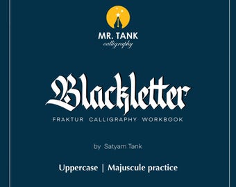 Blackletter Calligraphy Practice: Fraktur Uppercase Worksheet (Digital Download)