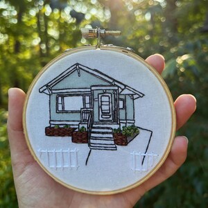 Custom House Embroidery Hoop | Custom Building | Home Decor ...