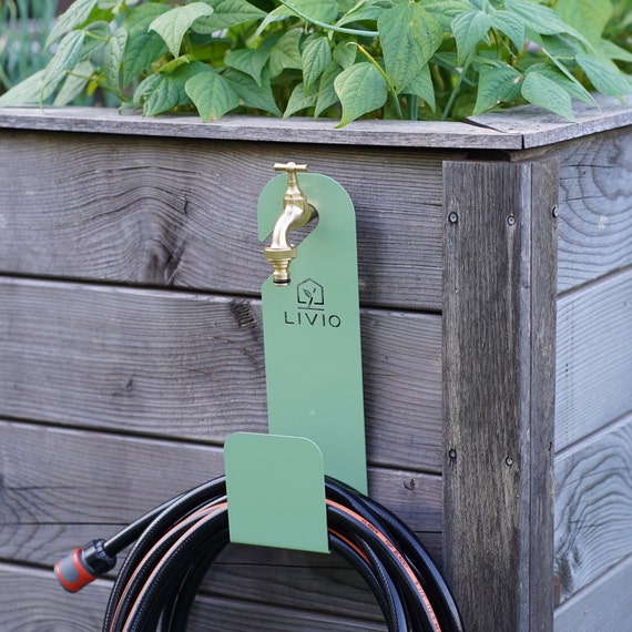 Modern Metal Garden Hose Holder | hose stand | outdoor hose holder | garden accessory | hose storage | garden organization | garden solution