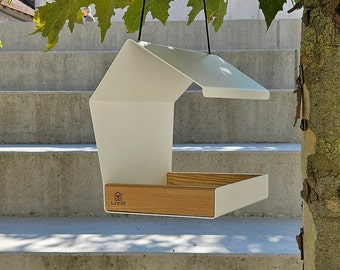 Modernes Vogelhäuschen | minimalistisches Vogelhäuschen | Vogelhaus | Vogelhäuschen hängend | Vogelliebhaber | weiß