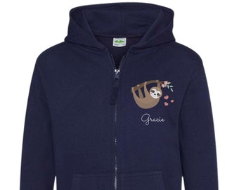 Sweat à capuche personnalisé paresseux pour fille, veste paresseux, 3-13 ans sweat à capuche personnalisé paresseux, cadeaux paresseux, veste légère enfant