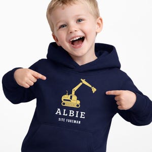 Pull pelle personnalisé « Site Foreman » pour enfants : Pull Digger (3-13 ans)