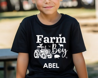 T-shirt garçon de ferme, 3-13 ans, cadeaux tracteurs pour enfants, agriculture, cadeaux d'anniversaire pour garçons, chemise tracteur, chemise pelle mécanique, cadeau pour fils