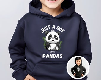 Just a Boy who loves pandas, 3-13 ans, sweat à capuche panda pour garçon, sweat-shirt panda, cadeau panda pour enfant, cadeau pour fils/petit-fils/neveu